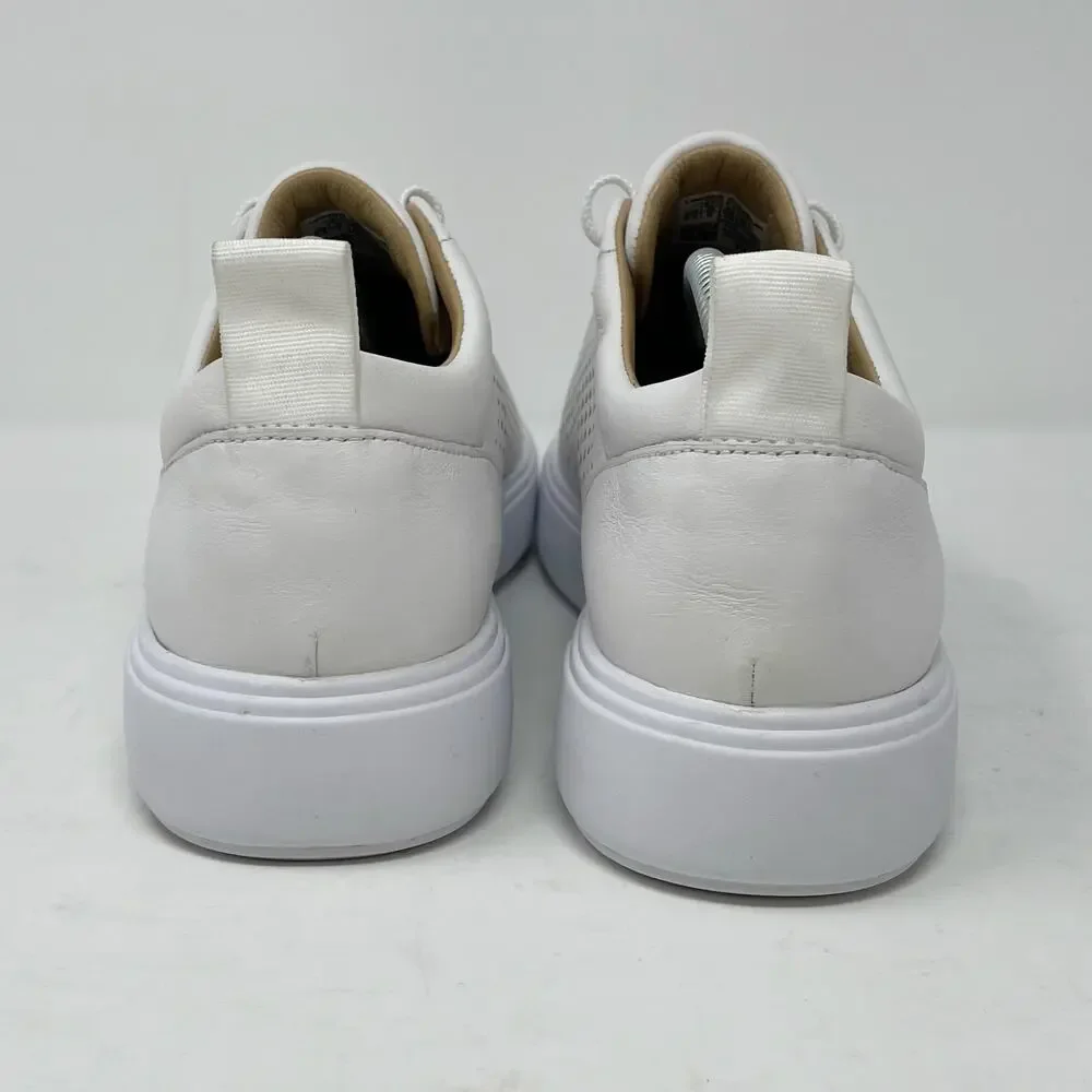 Under Armour White Perforated Leather Capeside Crew Sneakers Wmns 8.5